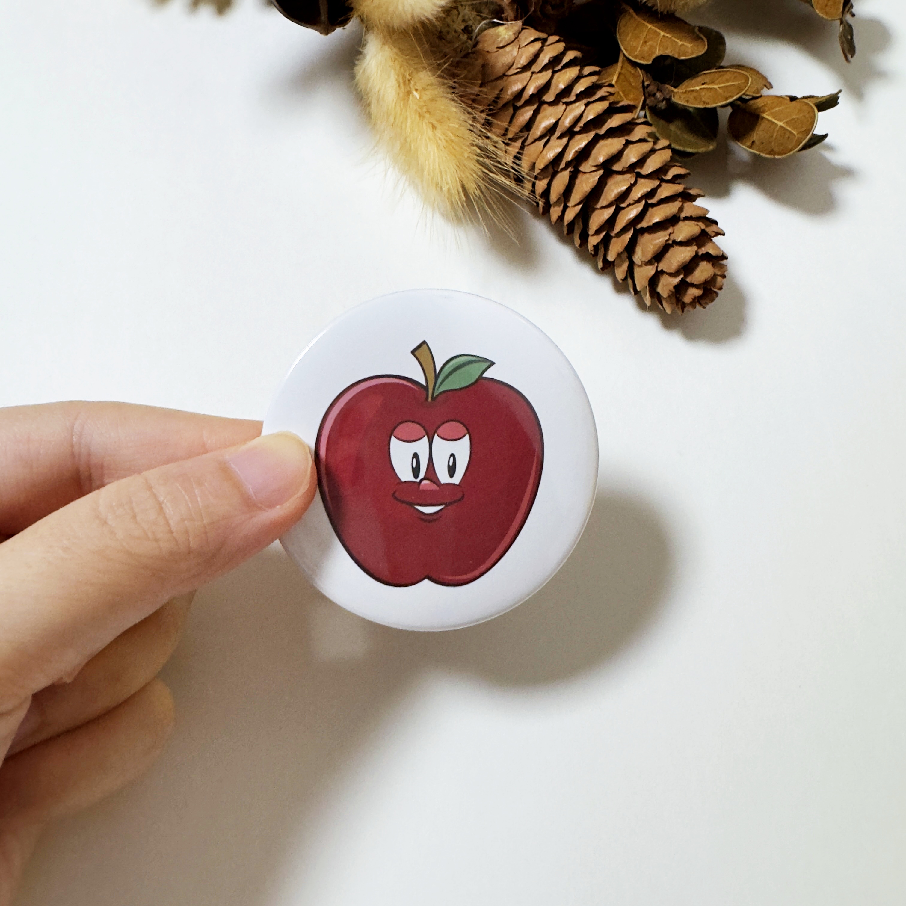 Apple Button Fridge Magnet