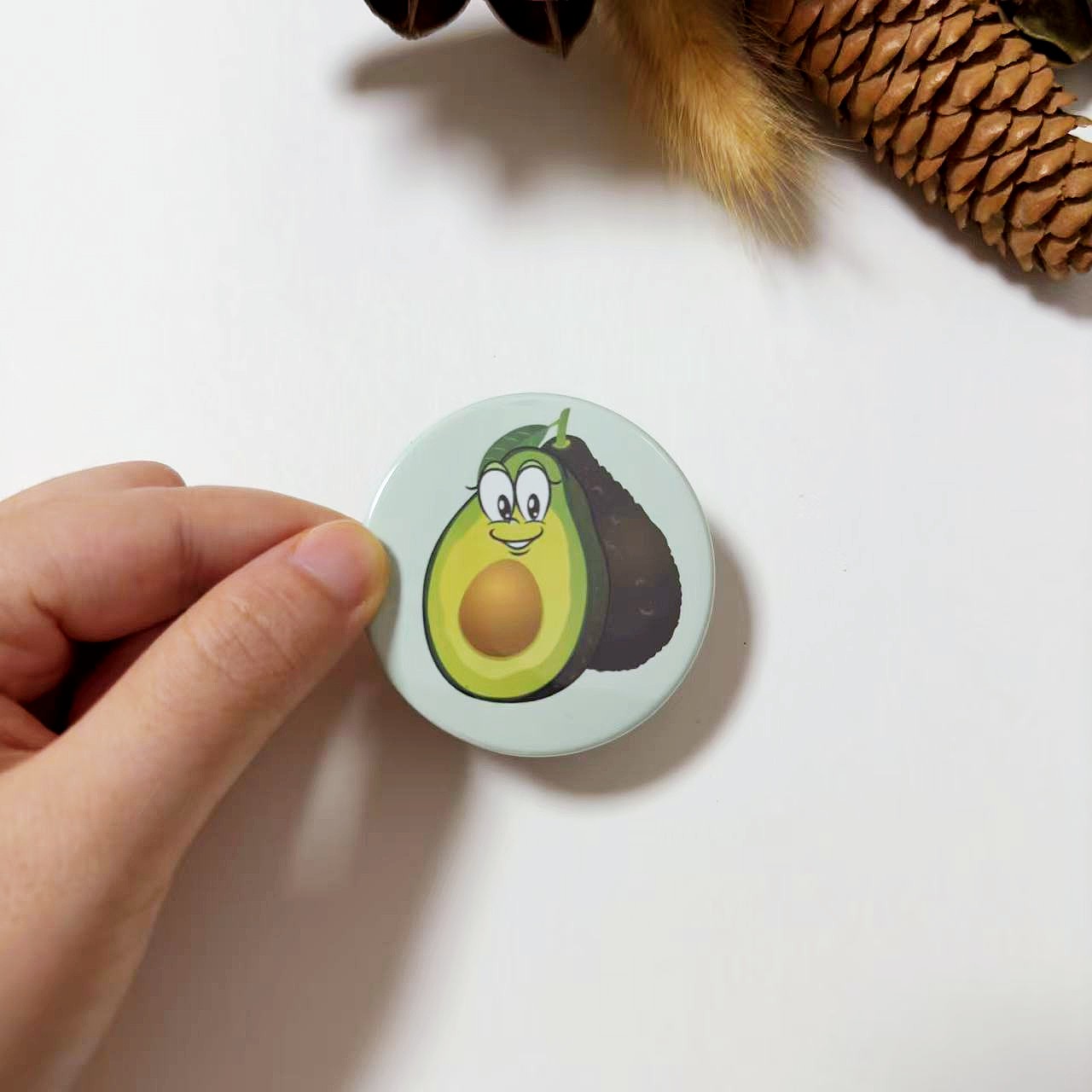 Fresh Avocado Button Fridge Magnet