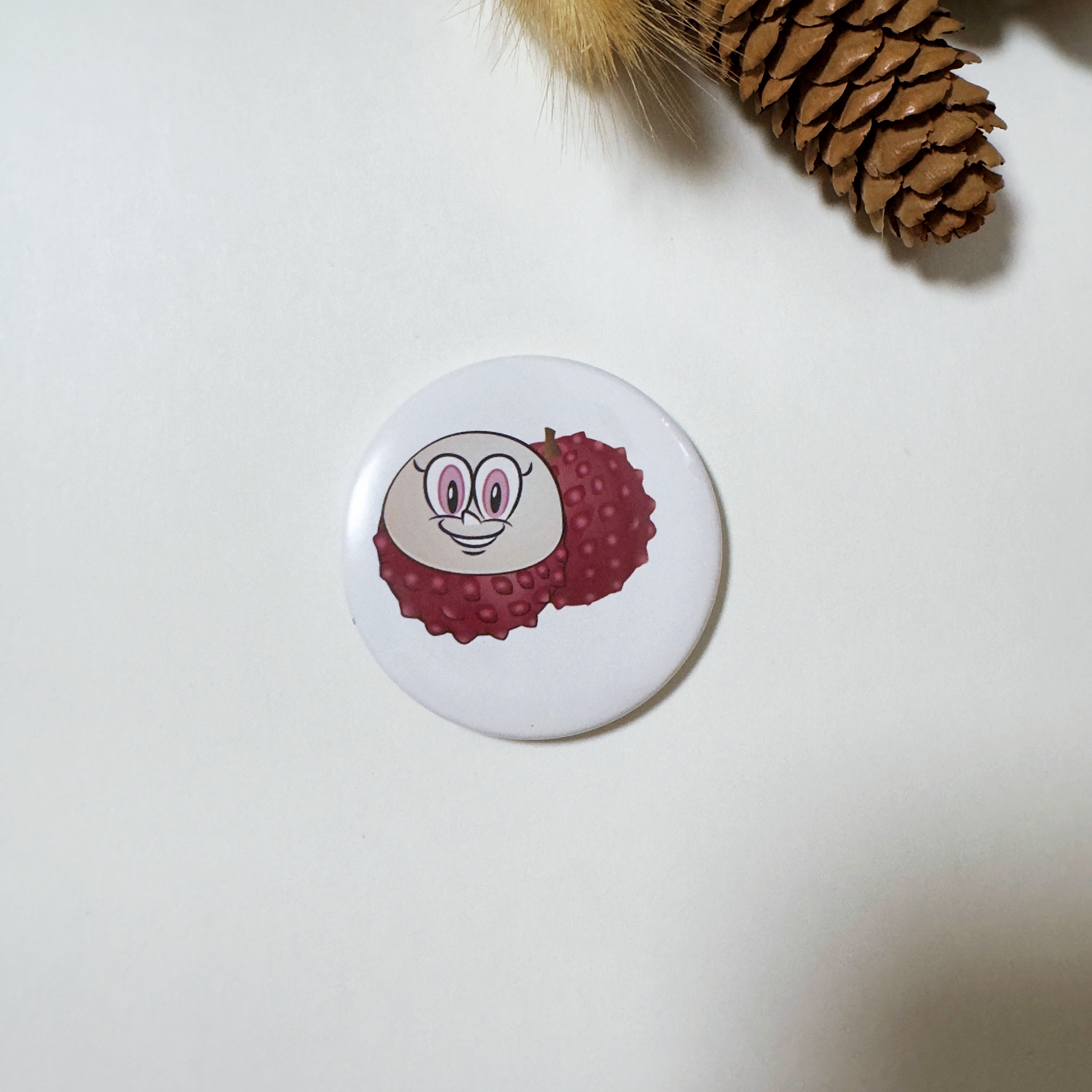 Lychee Button Fridge Magnet