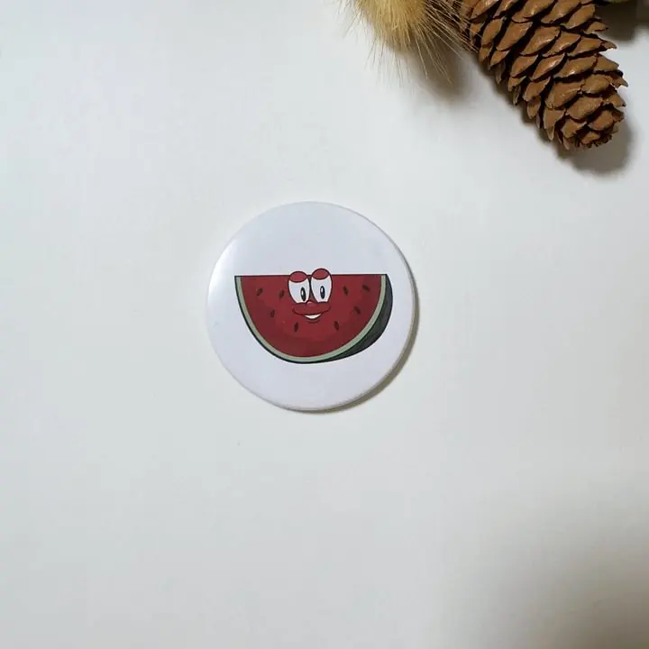 Watermelon Button Fridge Magnet