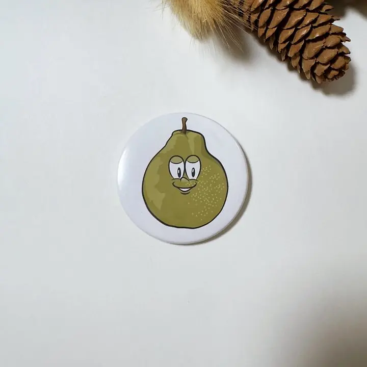 Pear Button Fridge Magnet