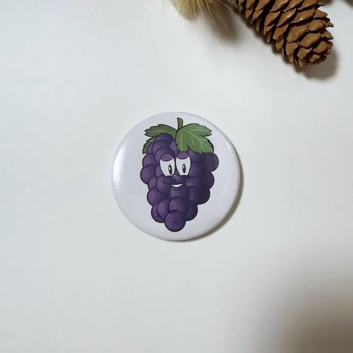 Red Grapes Button Fridge Magnet