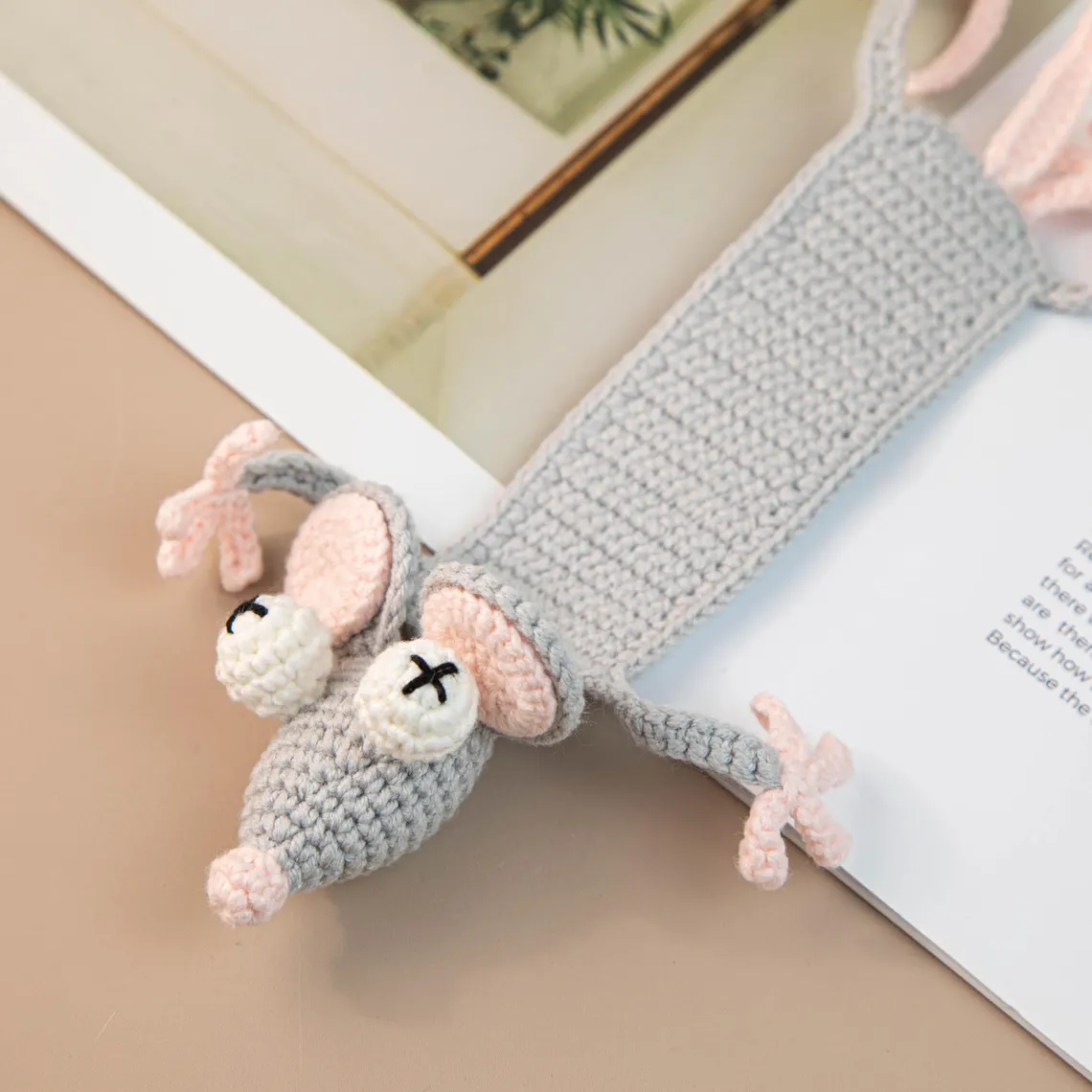 Handmade Crochet Mouse Bookmark