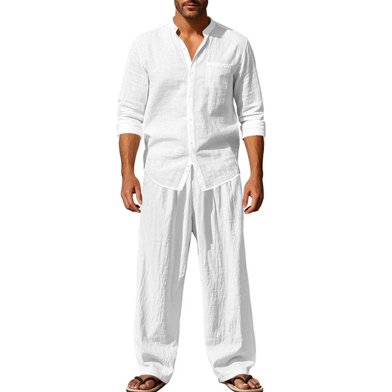 Linen casual men's beach suit