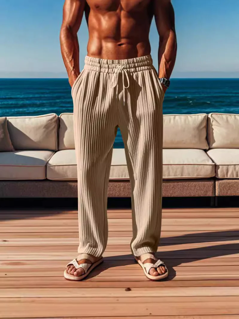 25 New Men'S Casual Sports Fashion Wide-Leg Pants