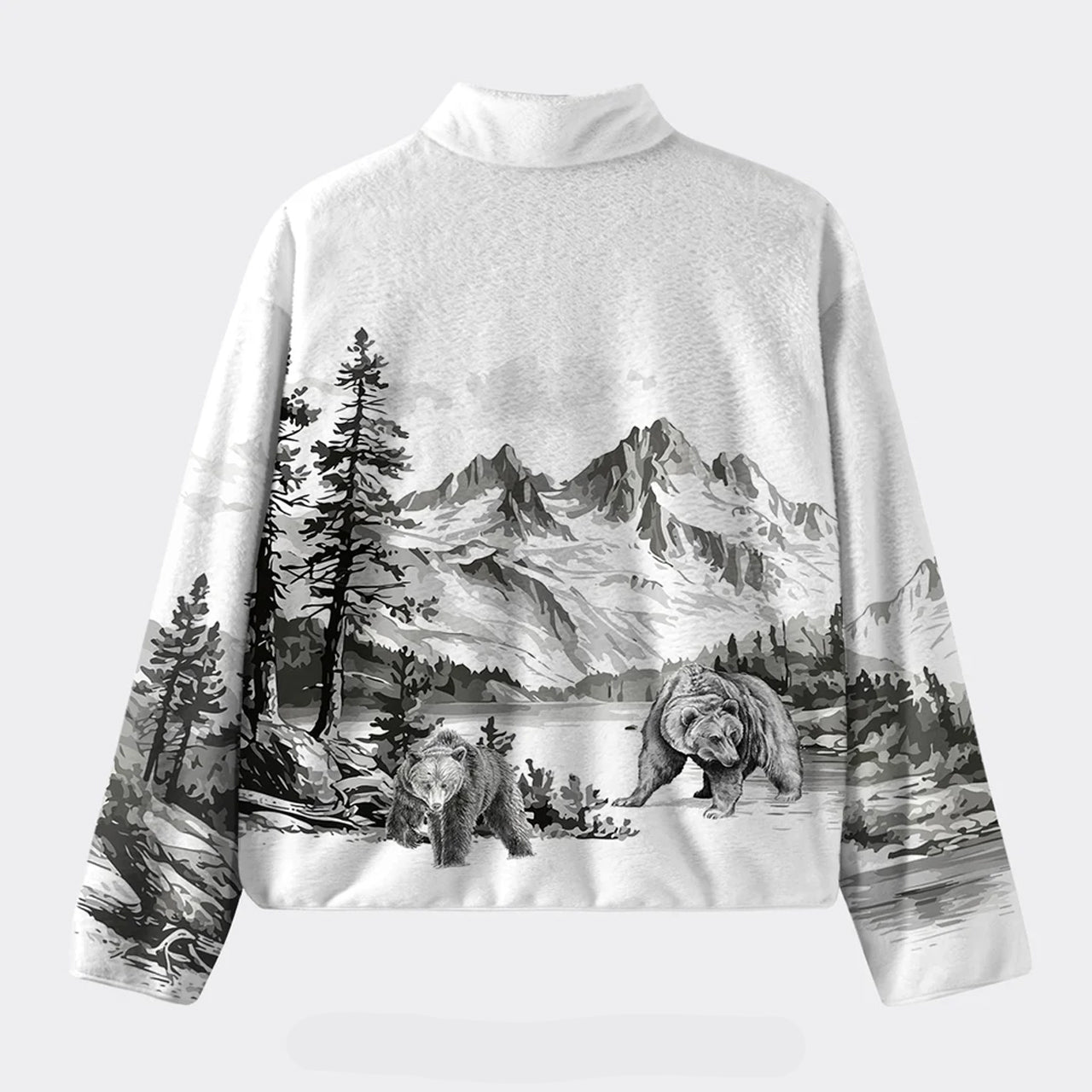 Araffe Bear In The Woods Fleece Jacket