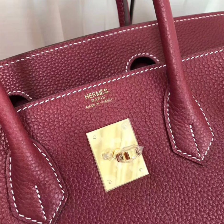 HERMES BIRKIN BAG 30 (Garnet red）