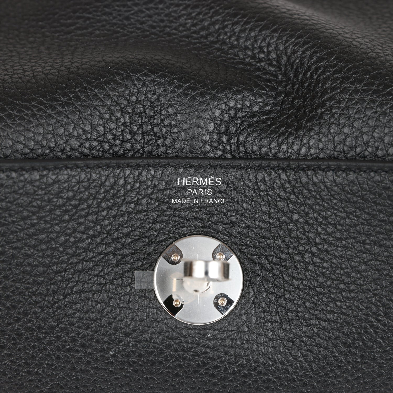 HERMES Lindy 26 Black Clemence Palladium Hardware
