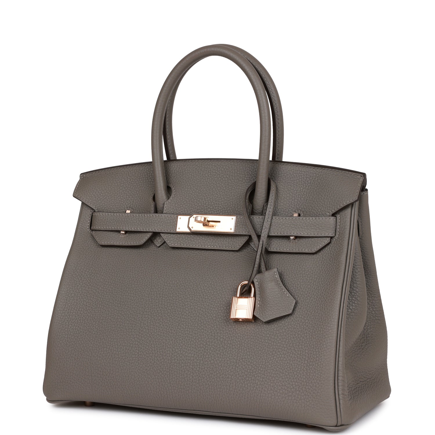 HERMES Birkin 30 Gris Meyer Togo Rose Gold Hardware