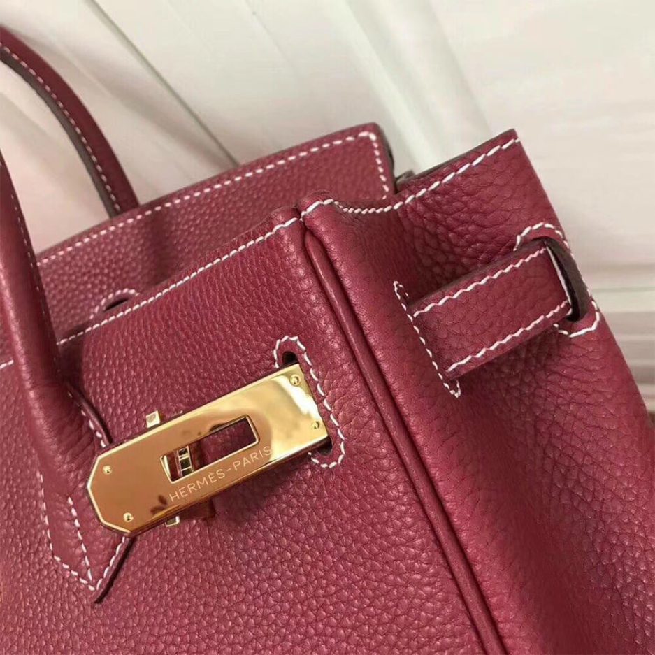 HERMES BIRKIN BAG 30 (Garnet red）