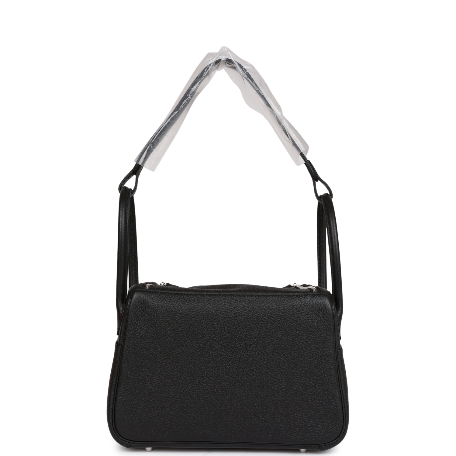 HERMES Lindy 26 Black Clemence Palladium Hardware