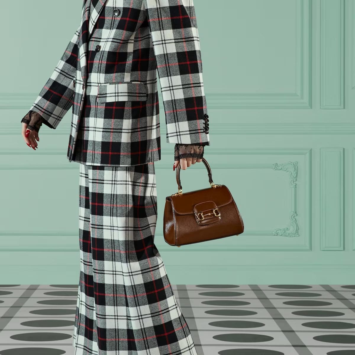 GUCCI HORSEBIT 1955 MINI BAG??BROWN??