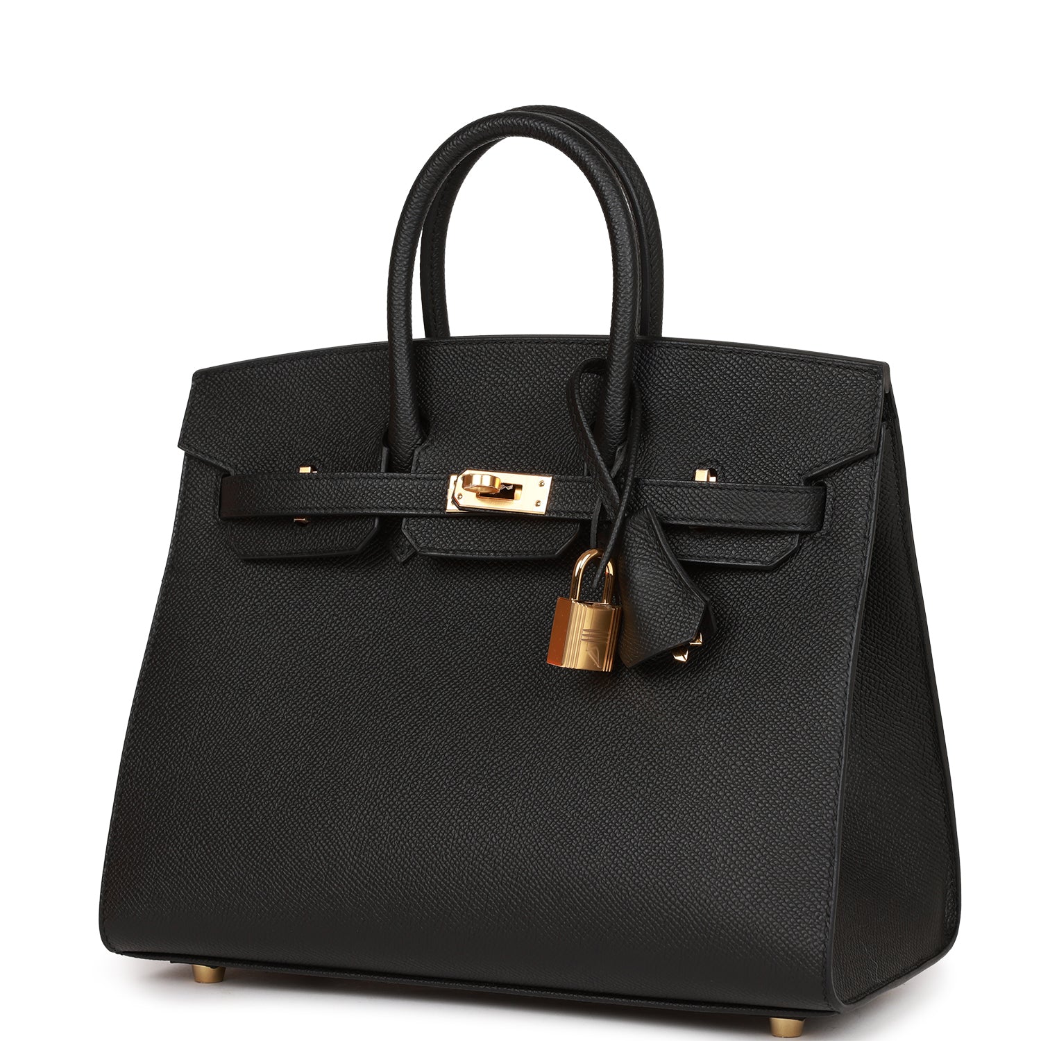 HERMES Birkin Sellier 25 Black Epsom Gold Hardware