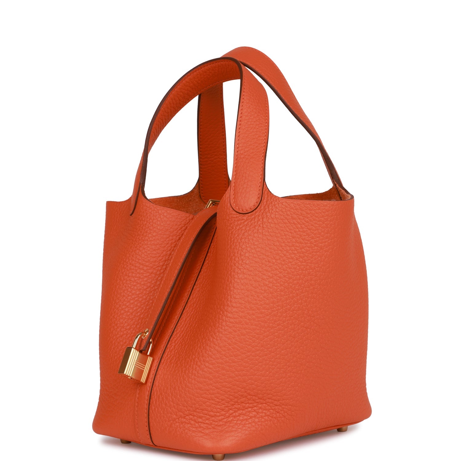 HERMES Picotin Lock 18 Orange Clemence Gold Hardware