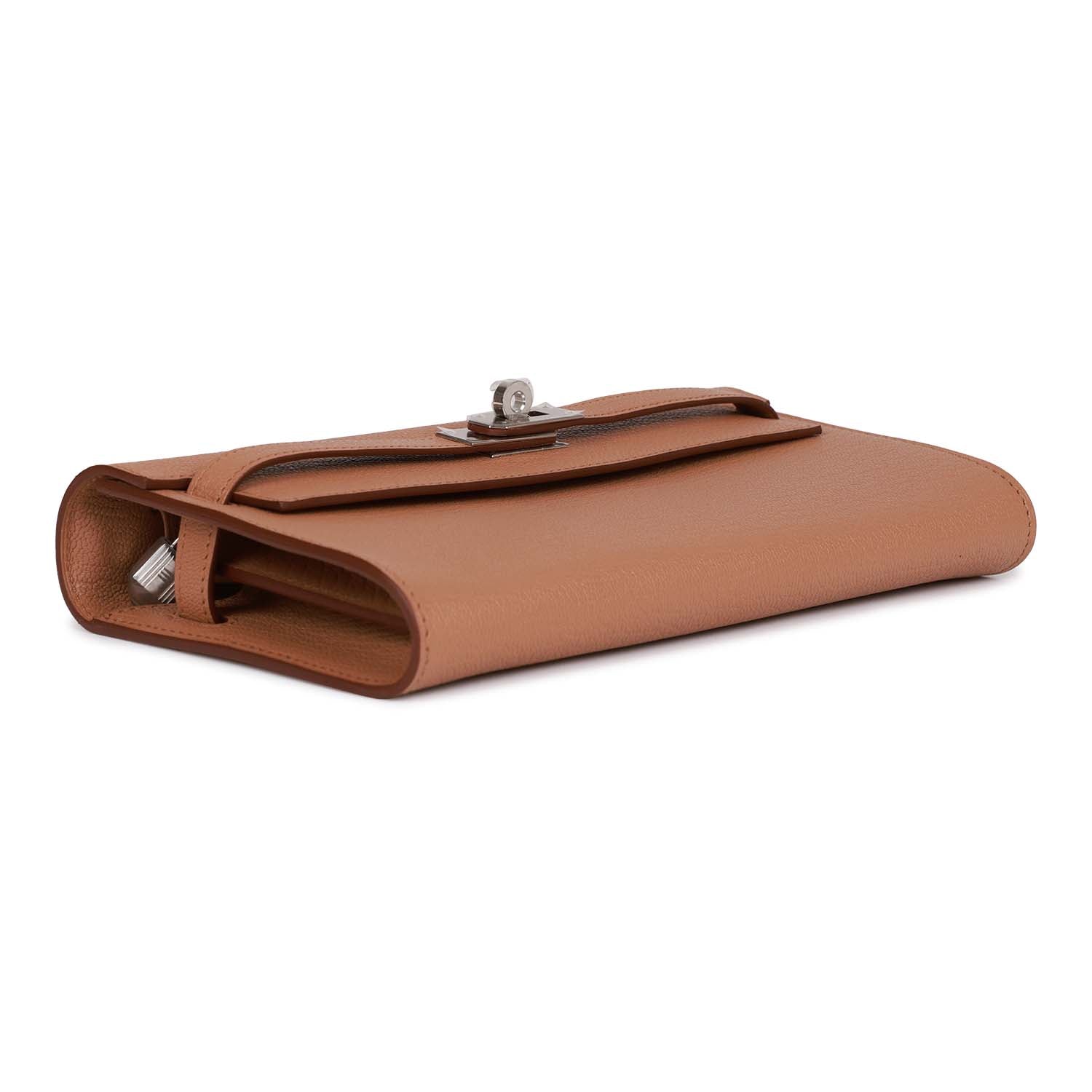 HERMES Kelly Wallet To Go Quebracho Chevre Palladium Hardware