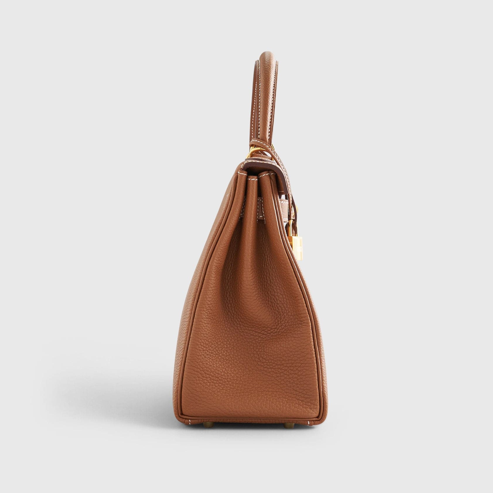 HERMES Kelly 28 Togo Gold Retourne w/Nata Strap Gold Hardware