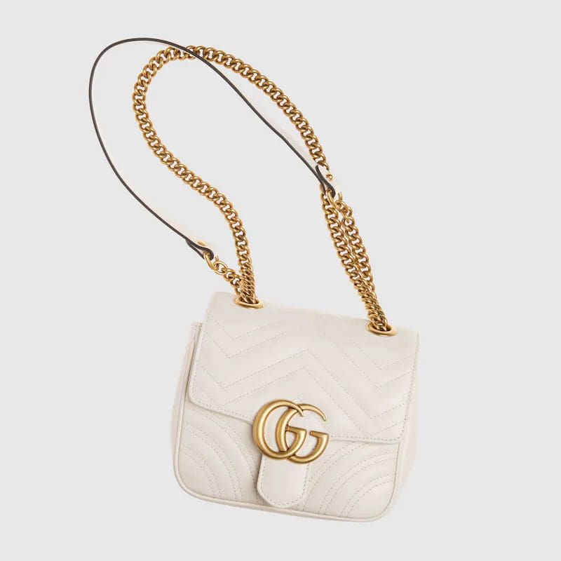 GUCCI MARMONT MINI SHOULDER BAG (White)