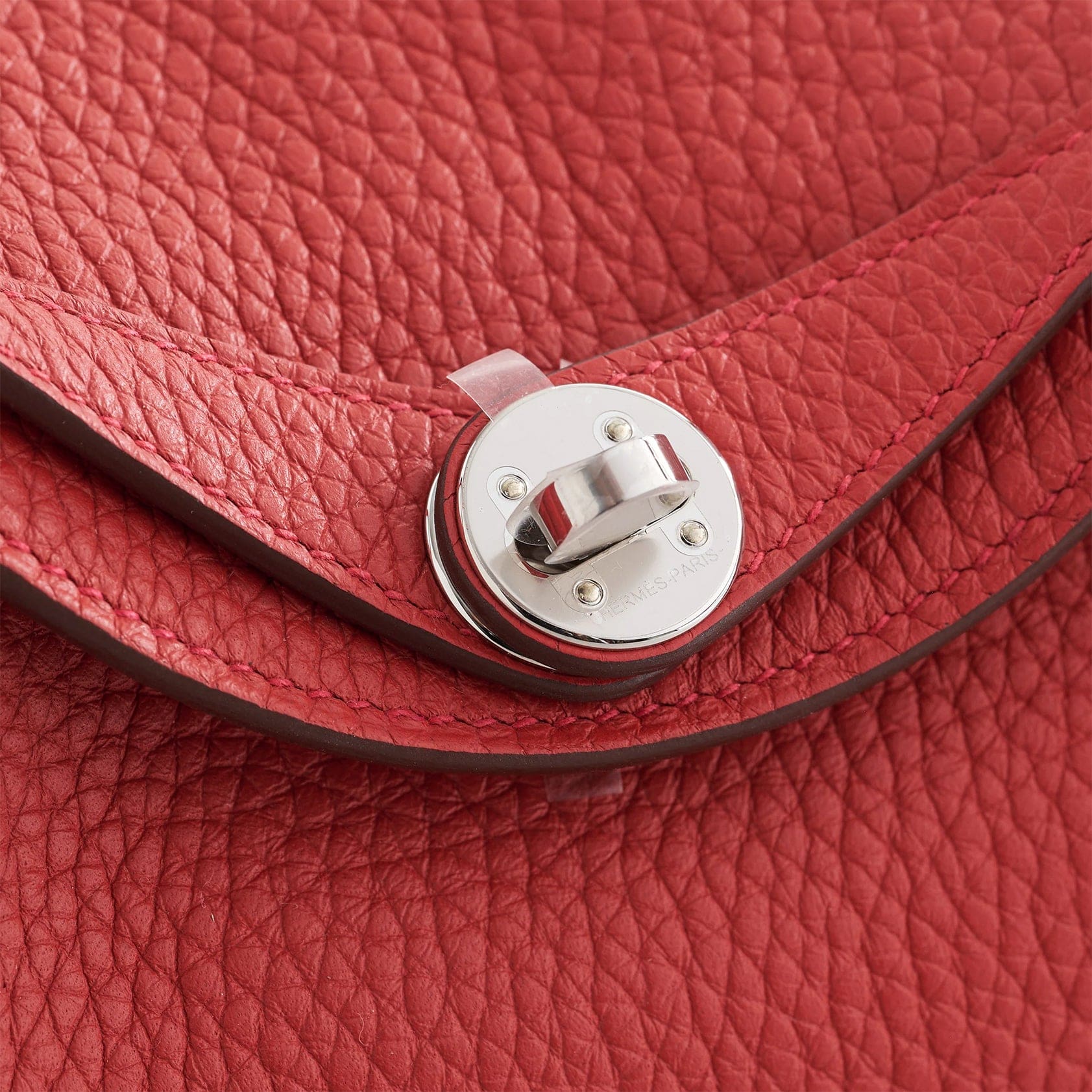 HERMES Lindy 20 Clemence Vermillon Palladium Hardware