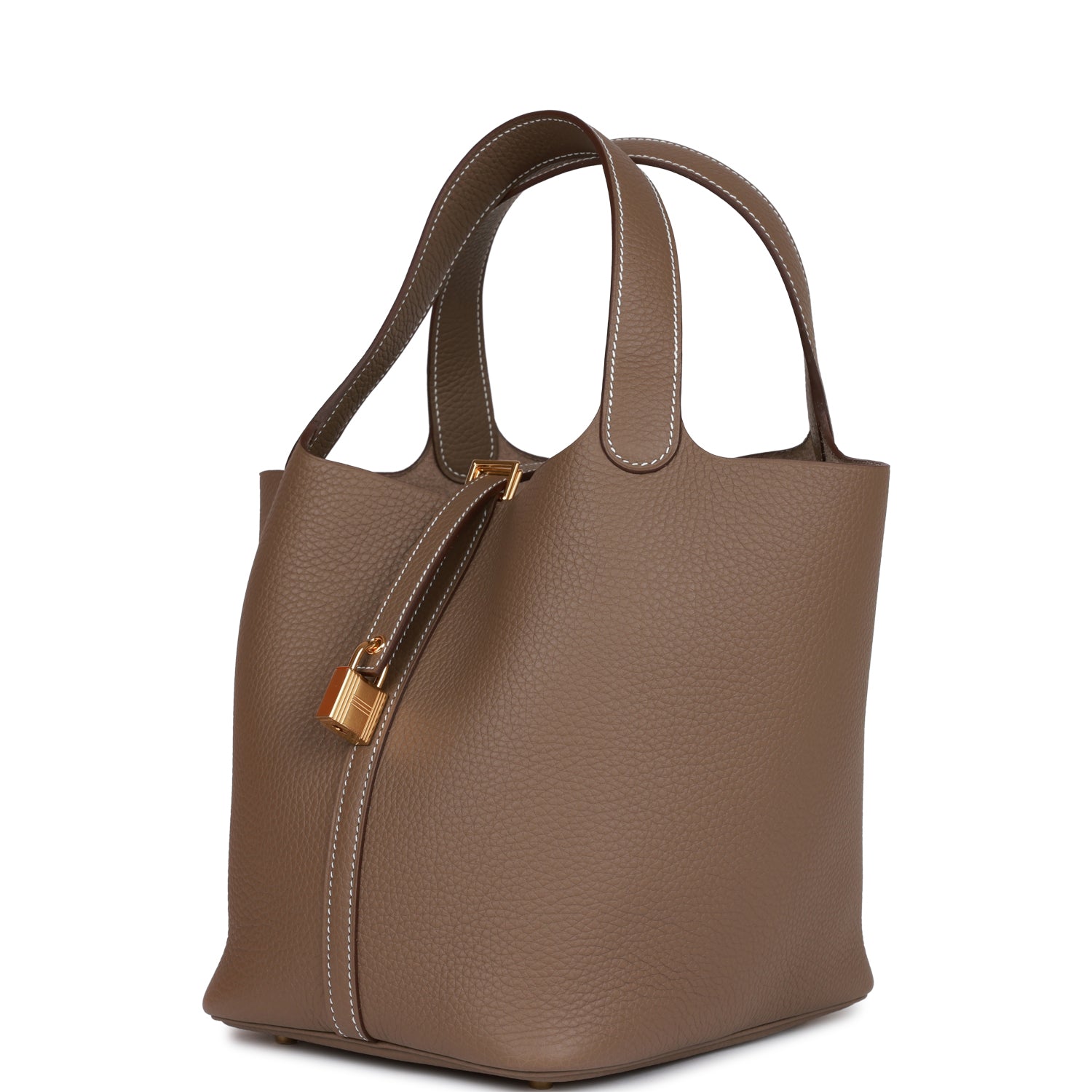 HERMES Picotin Lock 22 Etoupe Clemence Gold Hardware