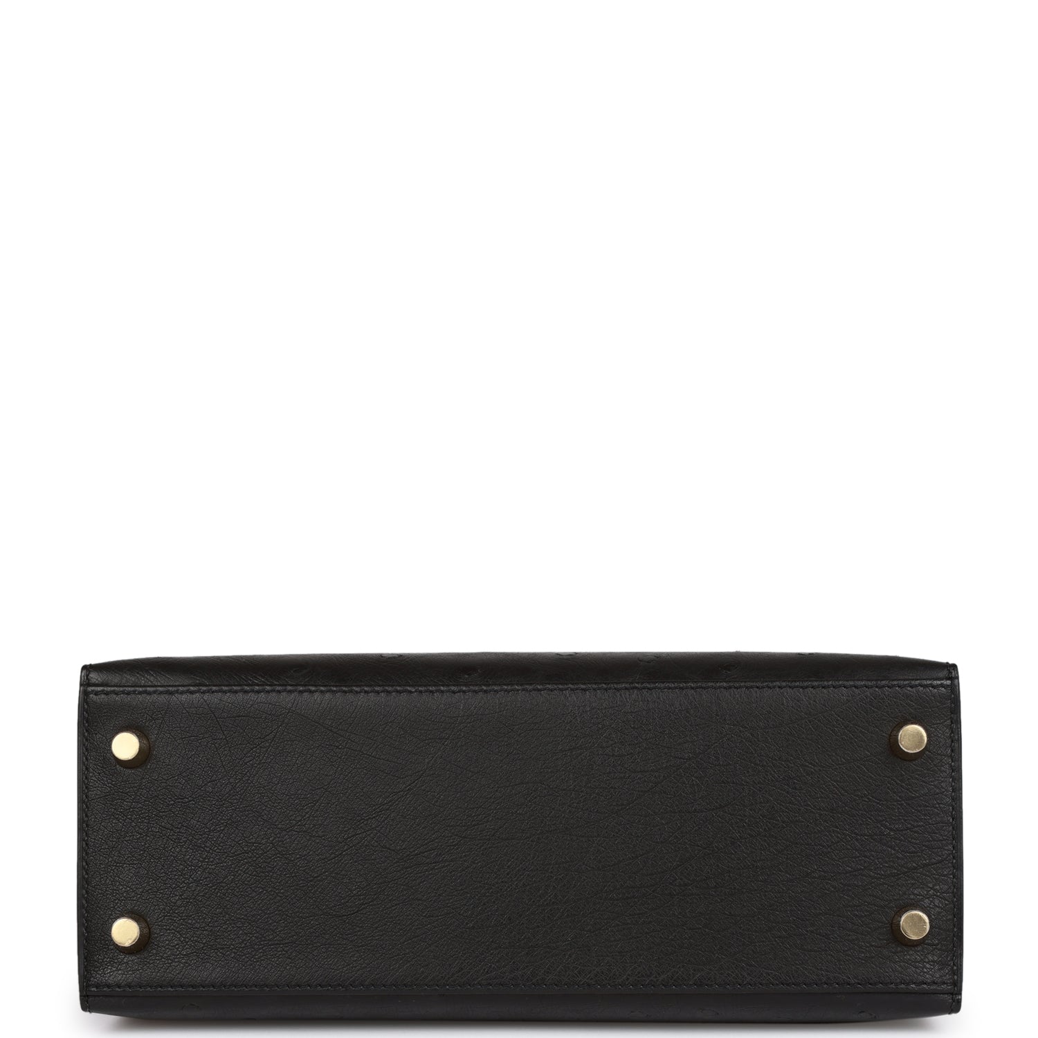 HERMES Kelly Sellier 25 Black OstricHERMES Gold Hardware