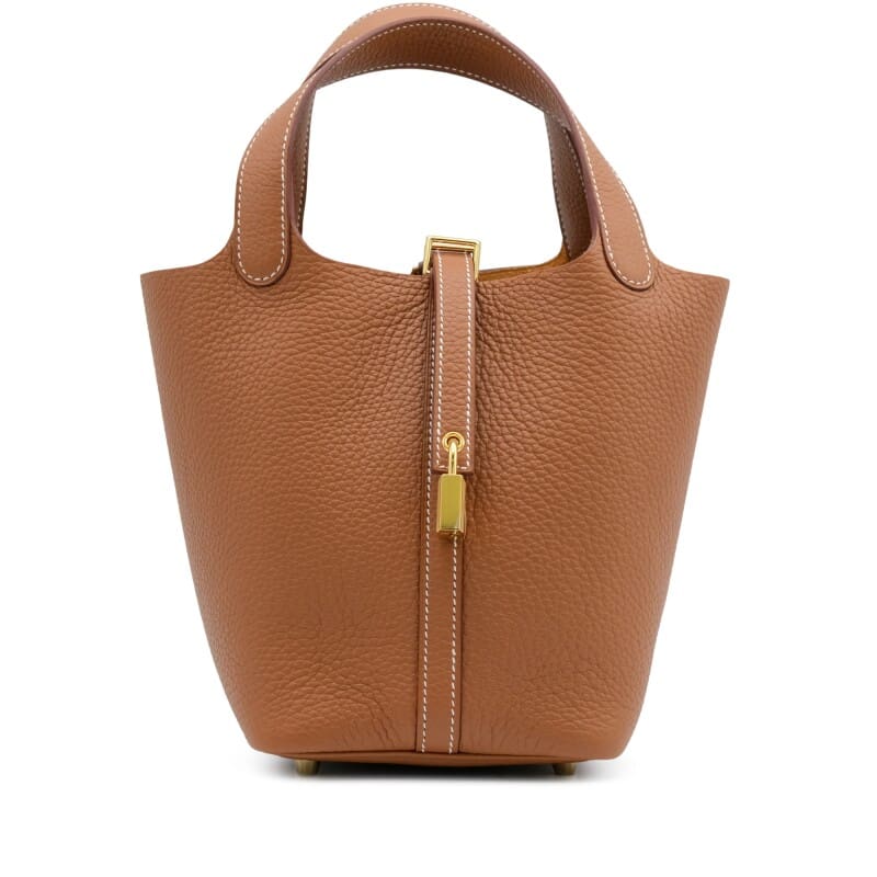 HERMES Gold Clemence Picotin Lock 18 Gold Hardware