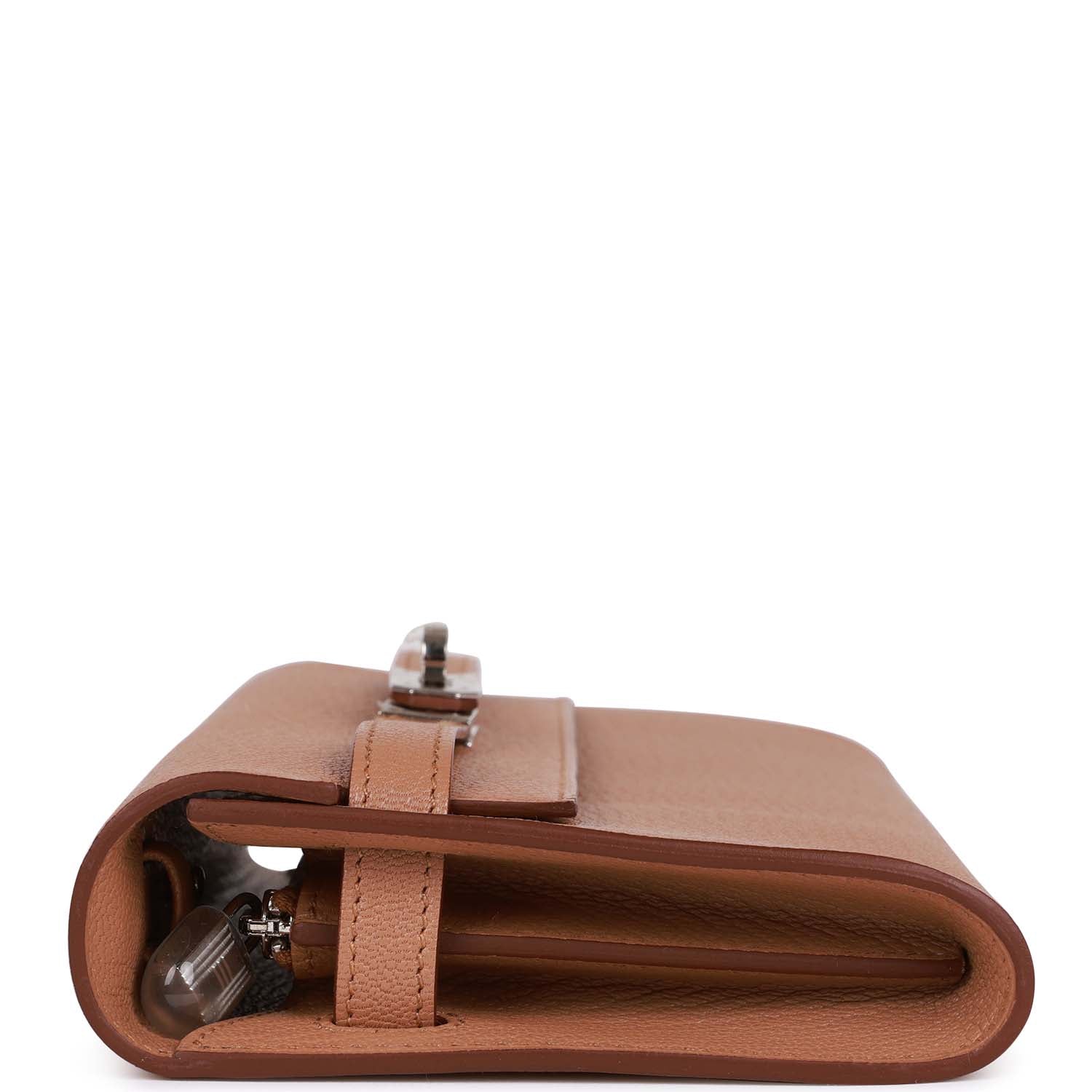 HERMES Kelly Wallet To Go Quebracho Chevre Palladium Hardware