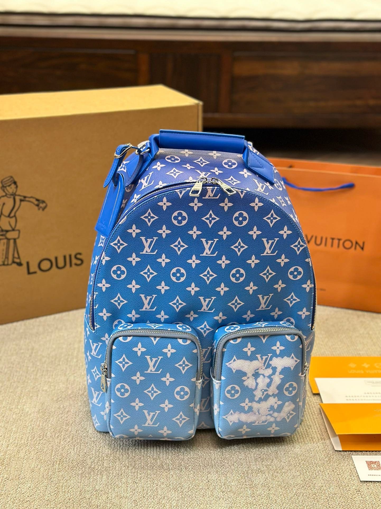 Louis Vuitton Backpack Multipocket Clouds Monogram Blue M45441