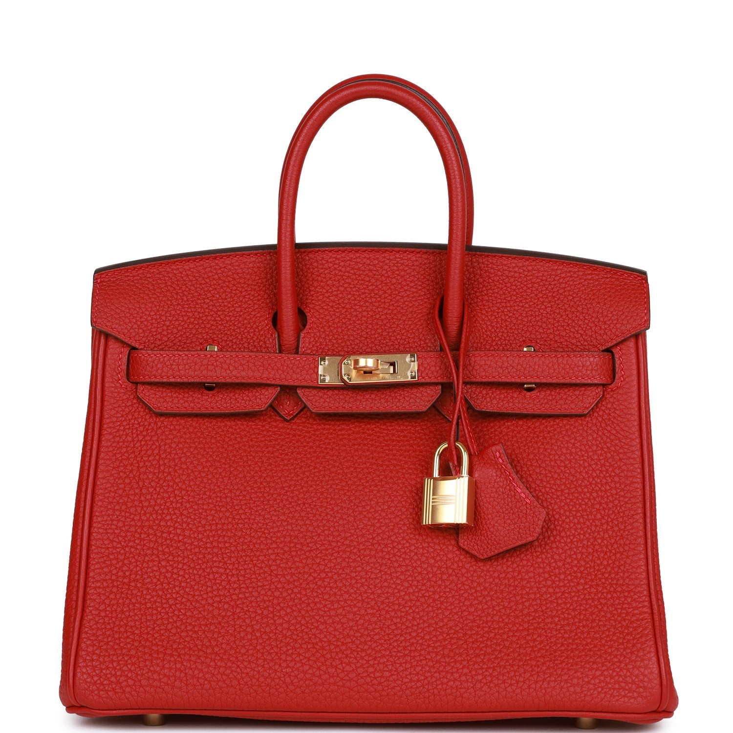HERMES Birkin 25 Rouge Vif Togo Gold Hardware