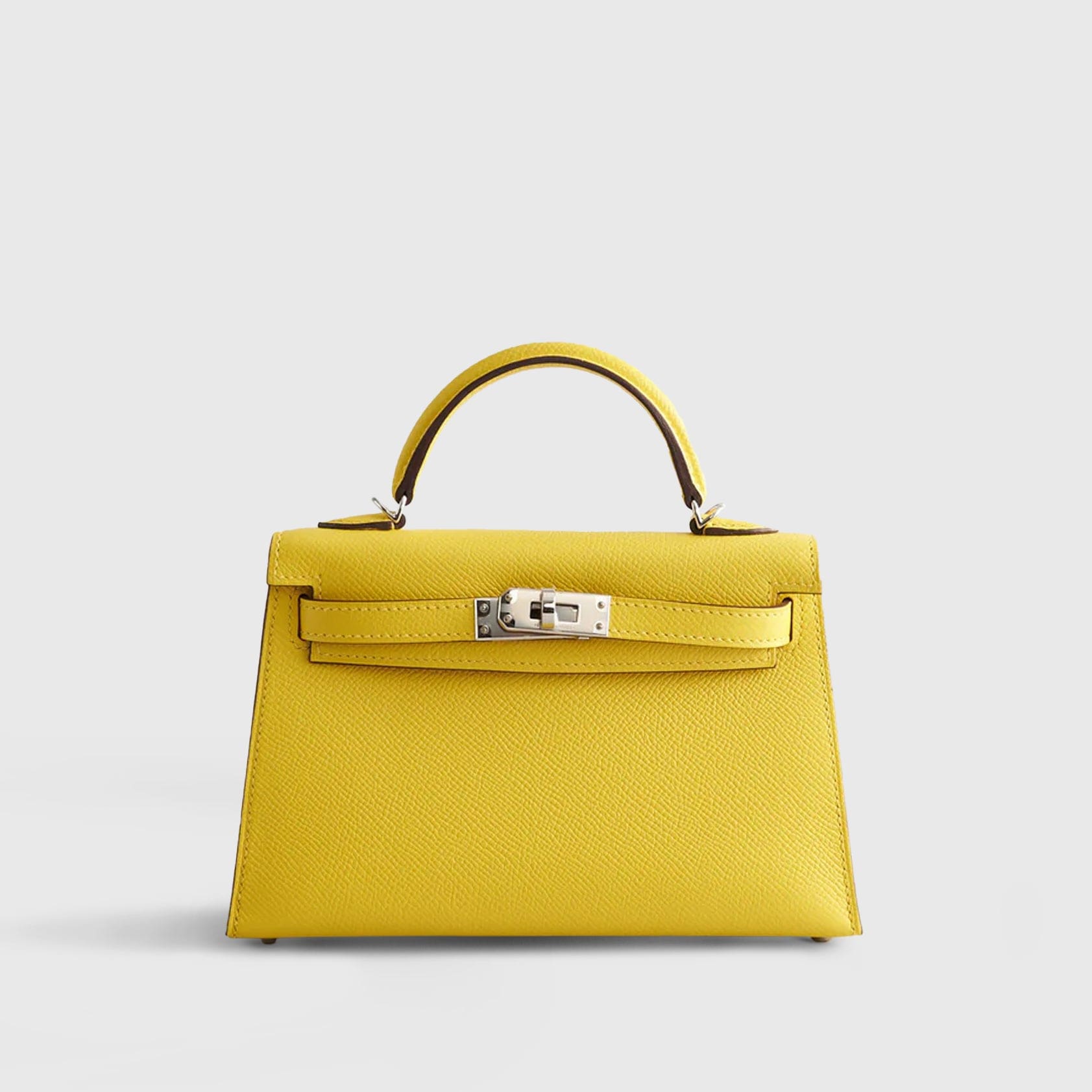 HERMES Kelly Mini Epsom Jaune de Naples Palladium Hardware