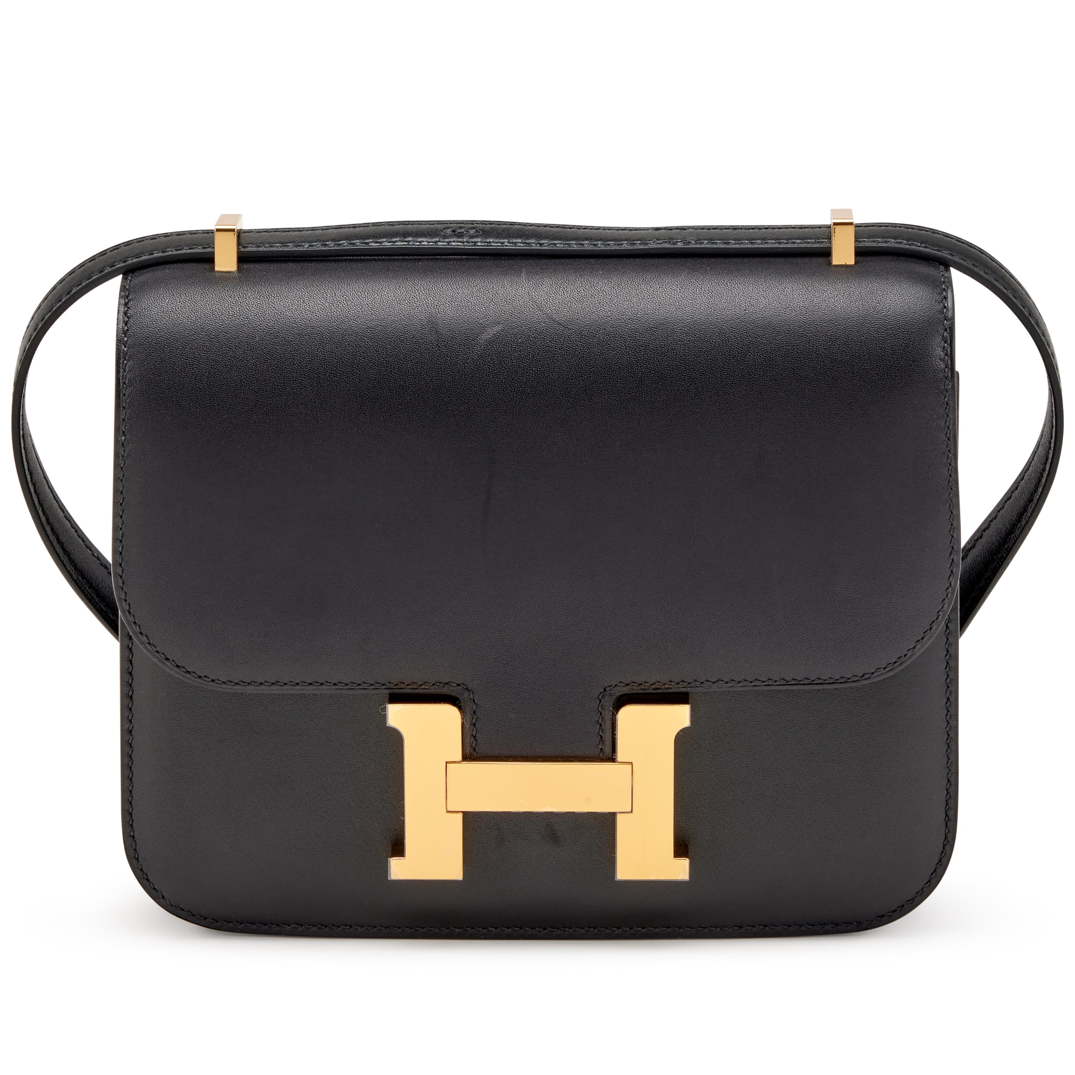 HERMES Constance Bag 18 Black Epsom Gold Hardware