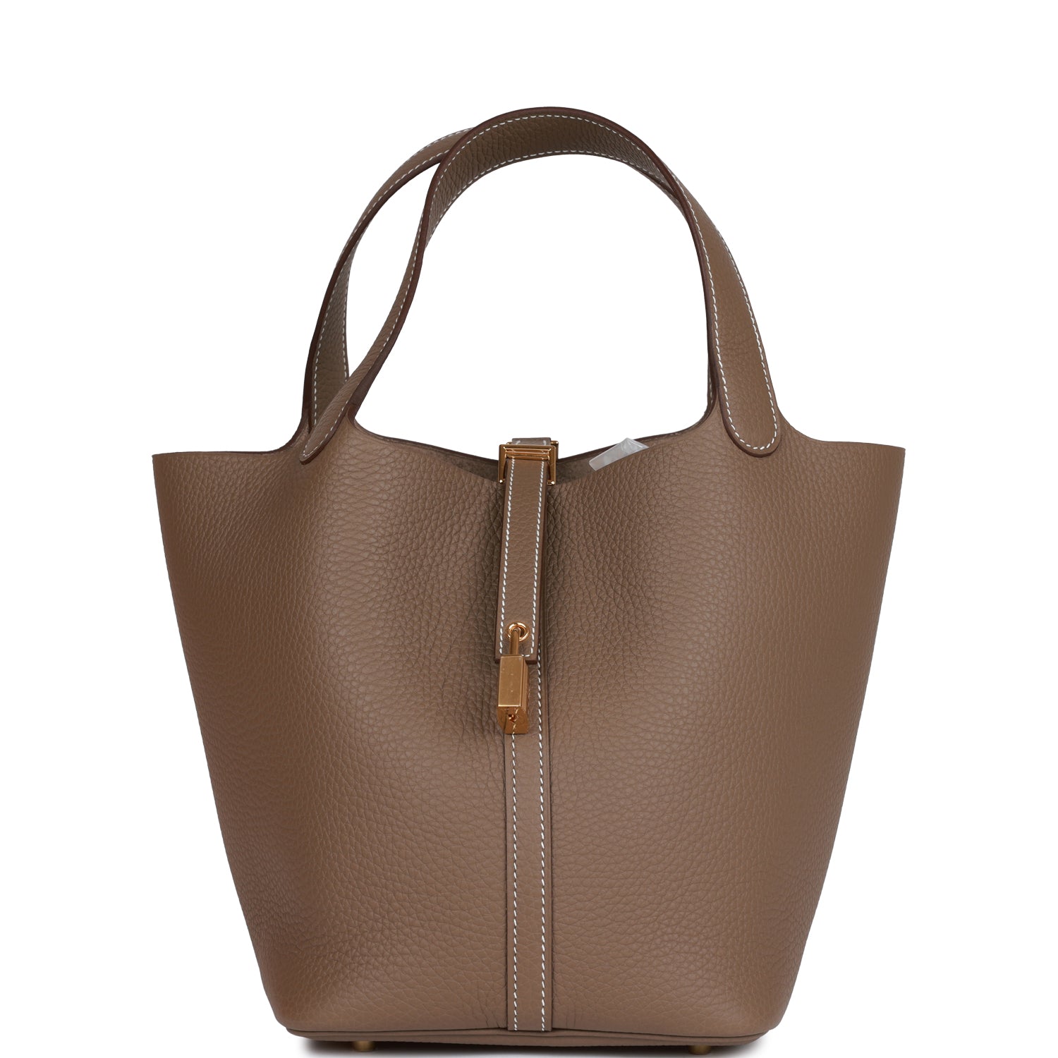 HERMES Picotin Lock 22 Etoupe Clemence Gold Hardware