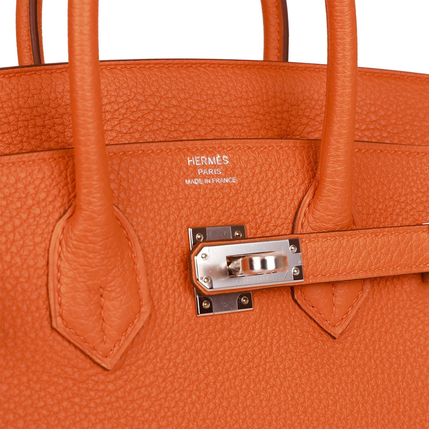 HERMES Birkin 25 Orange Togo Palladium Hardware