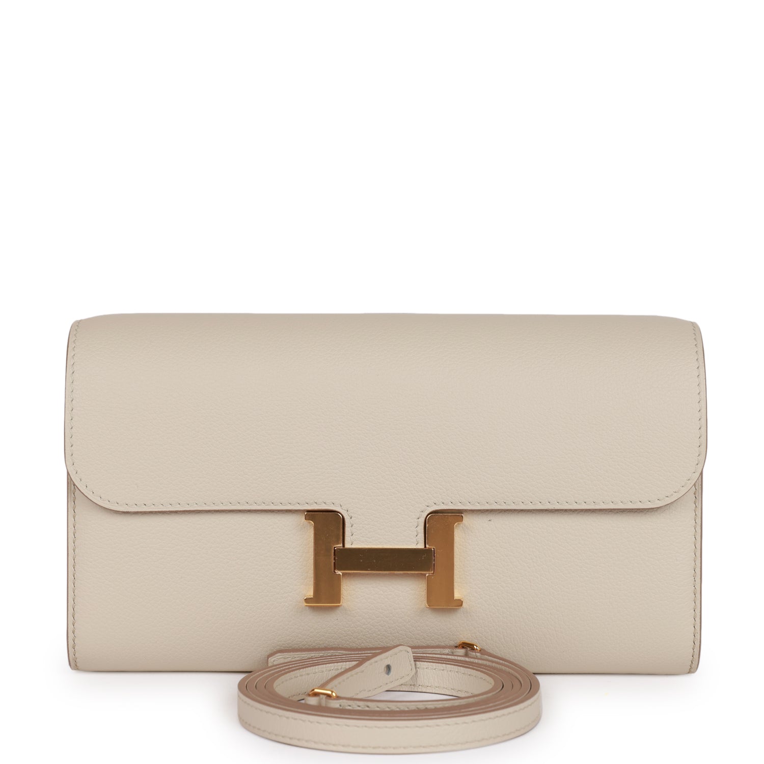 HERMES Constance Wallet To Go Beton Evercolor Gold Hardware
