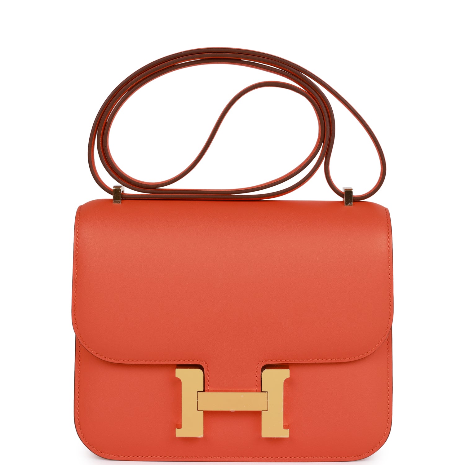 HERMES Constance 18 Orange Swift Gold Hardware
