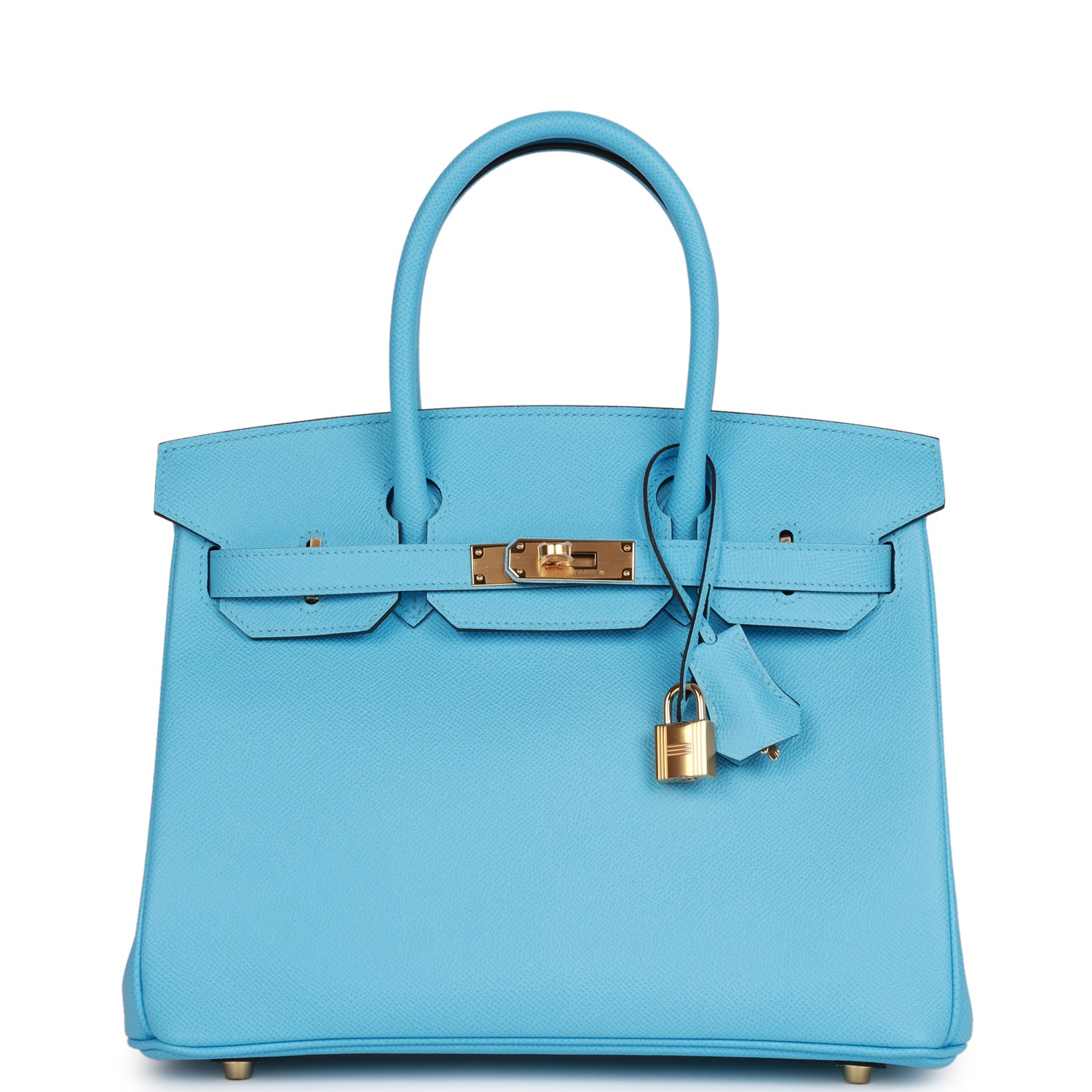 HERMES Birkin 30 Celeste Epsom Gold Hardware