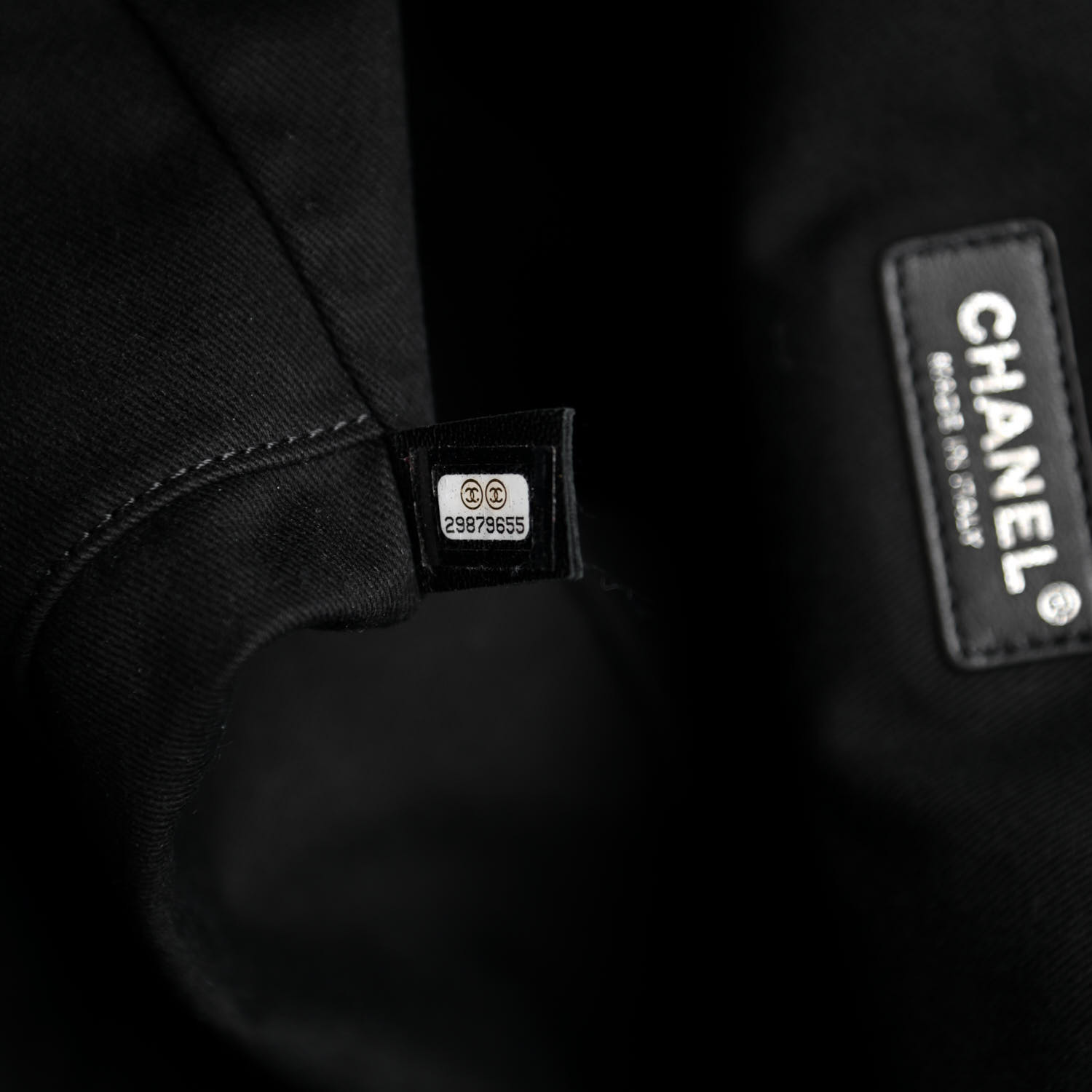 CHANEL Canvas Pearl Medium Deauville Tote Black