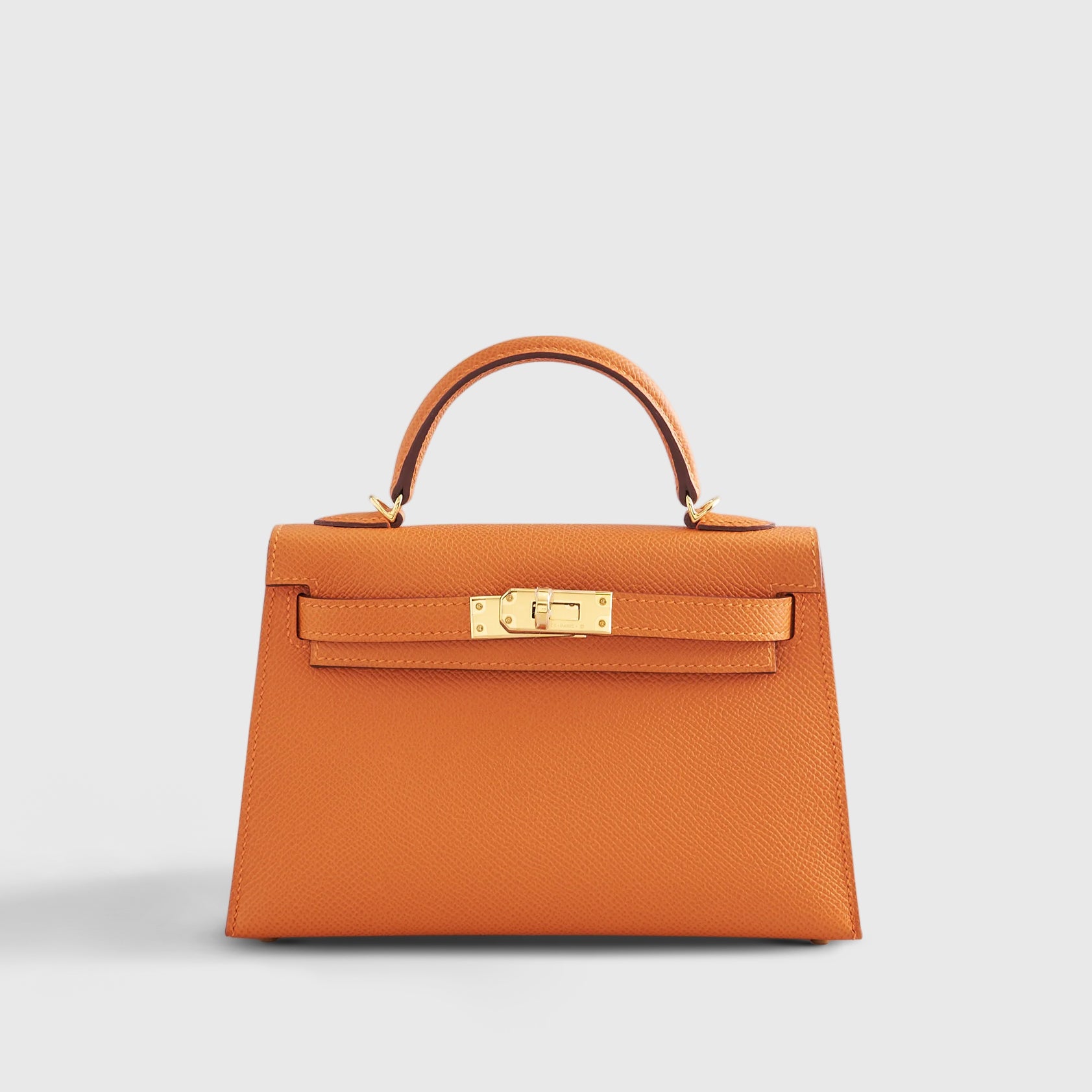 HERMES Kelly Mini Epsom Orange Gold Hardware
