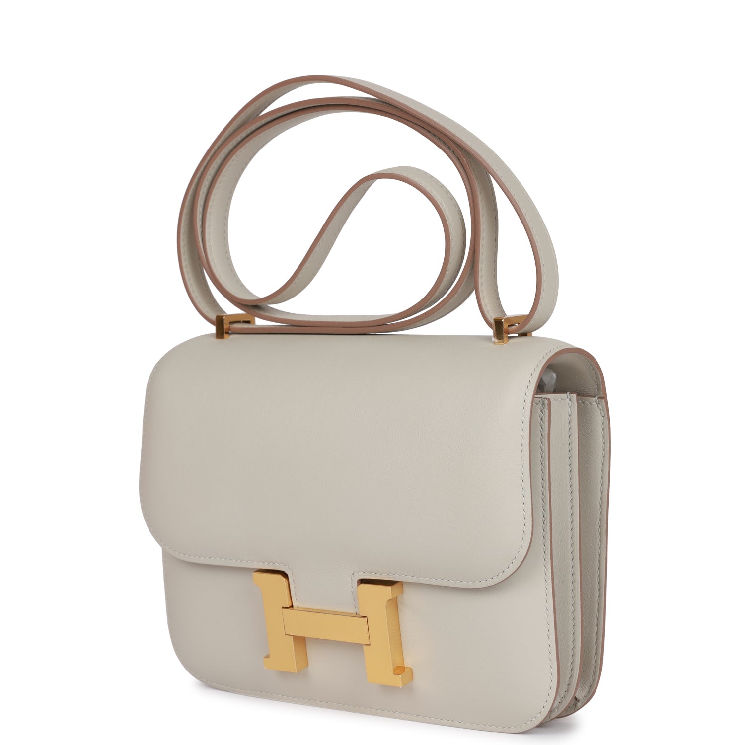 HERMES Constance 18 Gris Perle Swift Gold Hardware