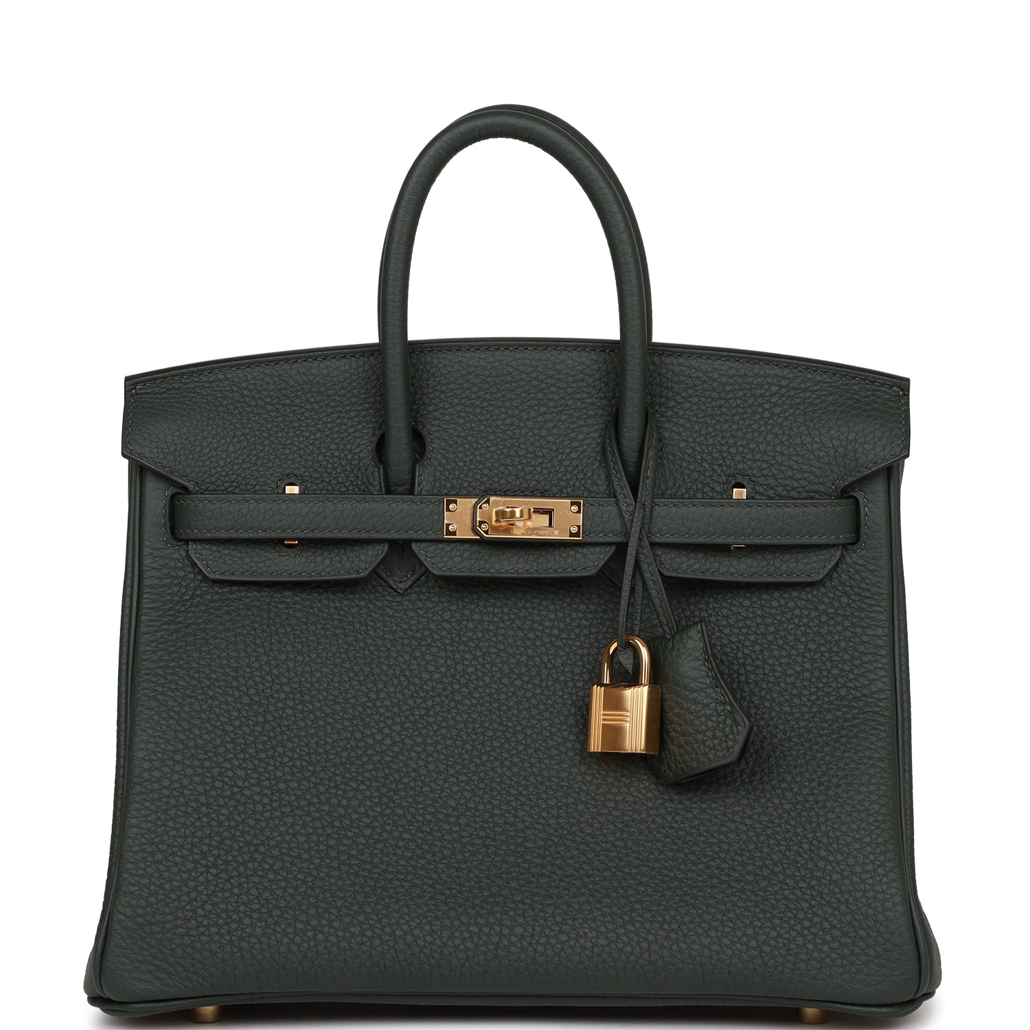 HERMES Birkin 25 Vert Fonce Togo Gold Hardware