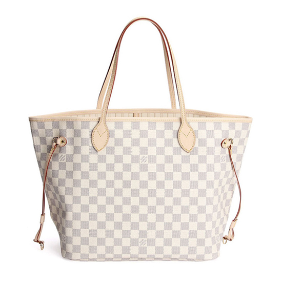 LOUIS VUITTON N51107 Neverfull MM Shoulder Bag Damier Azur Canvas