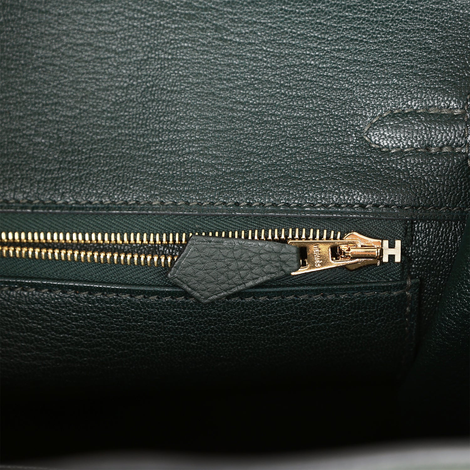 HERMES Birkin 25 Vert Fonce Togo Gold Hardware