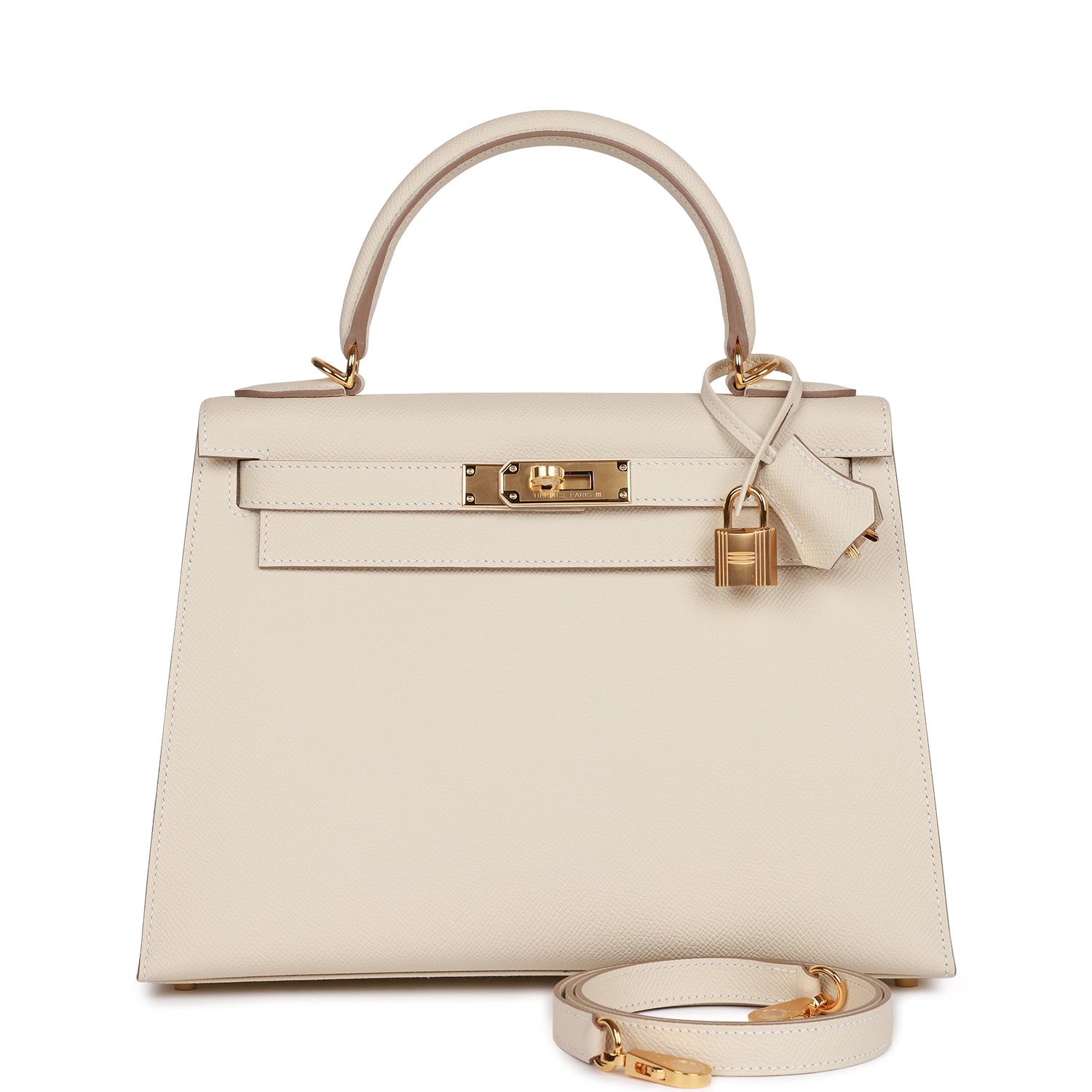 HERMES Craie Epsom Sellier Kelly 28cm Gold Hardware