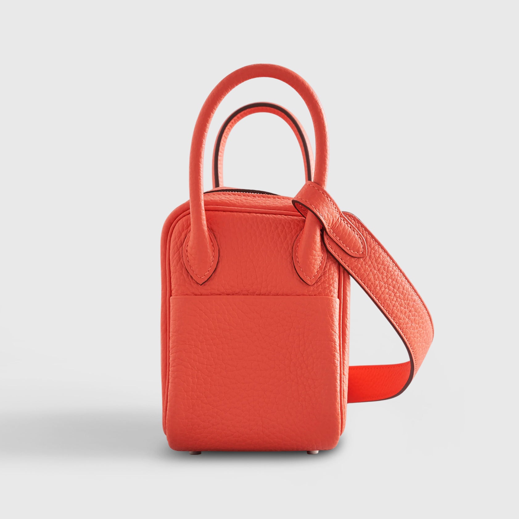 HERMES Lindy 20 Clemence Go Orange Field Palladium Hardware