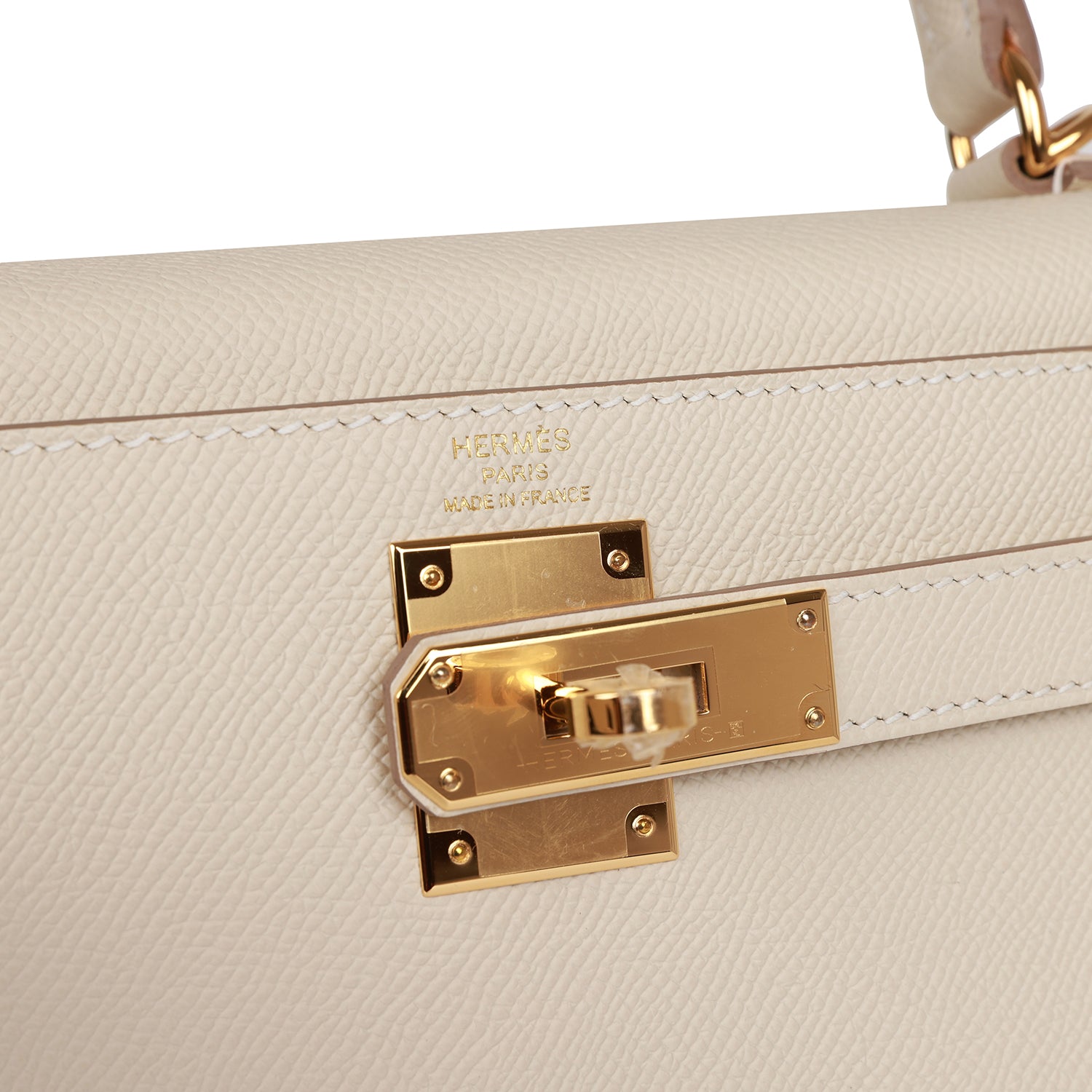 HERMES Craie Epsom Sellier Kelly 28cm Gold Hardware