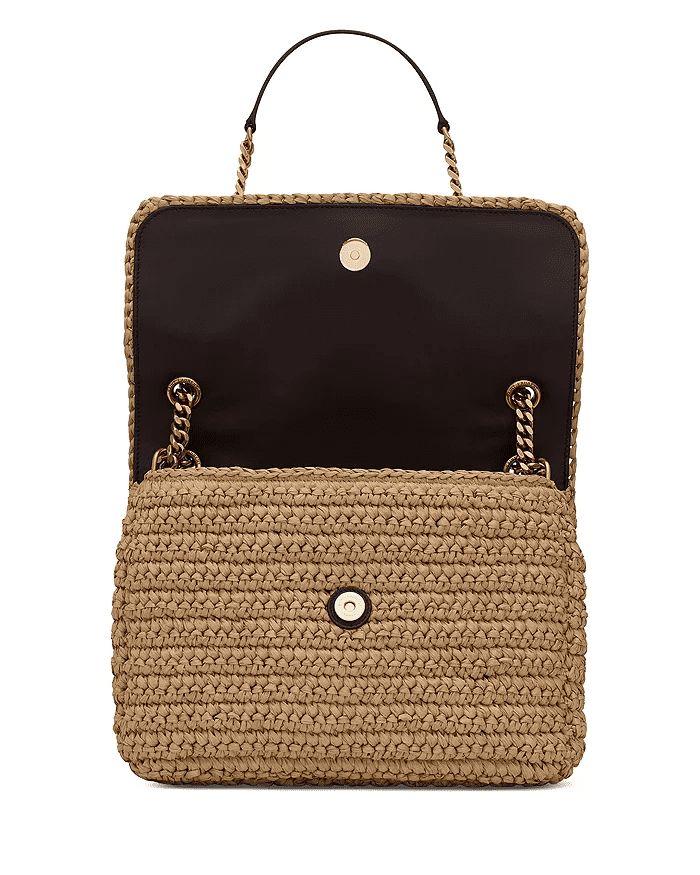 Saint Laurent Niki Medium Chain Bag in Raffia and Leather