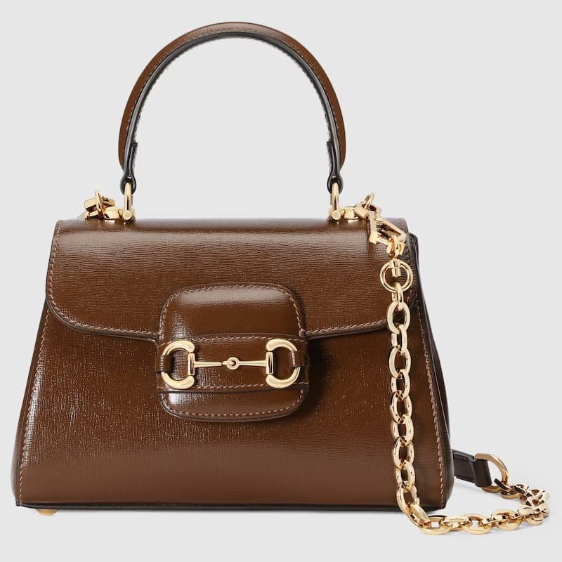 GUCCI HORSEBIT 1955 MINI BAG??BROWN??