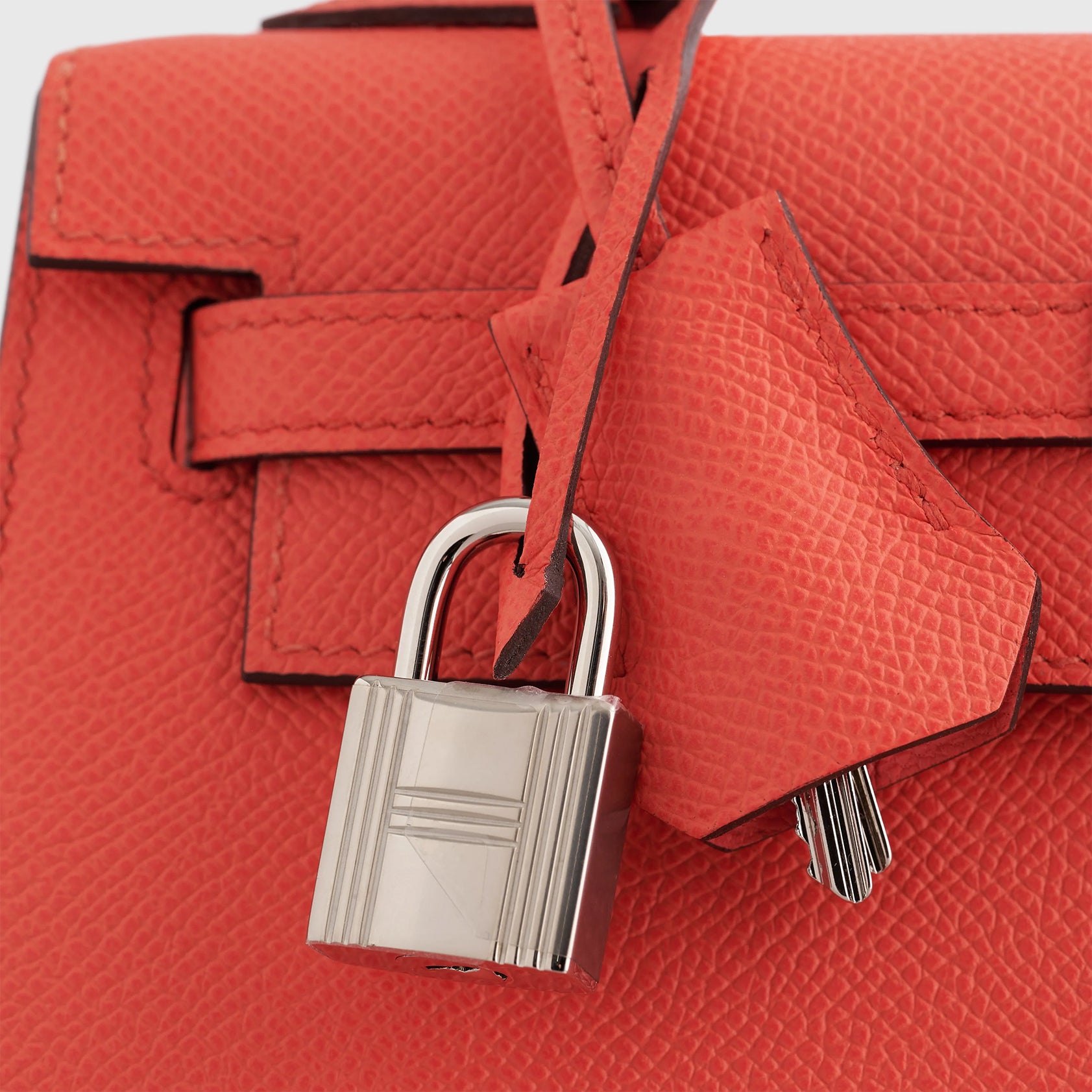 HERMES Kelly 25 Epsom Rose Texas Sellier Palladium Hardware