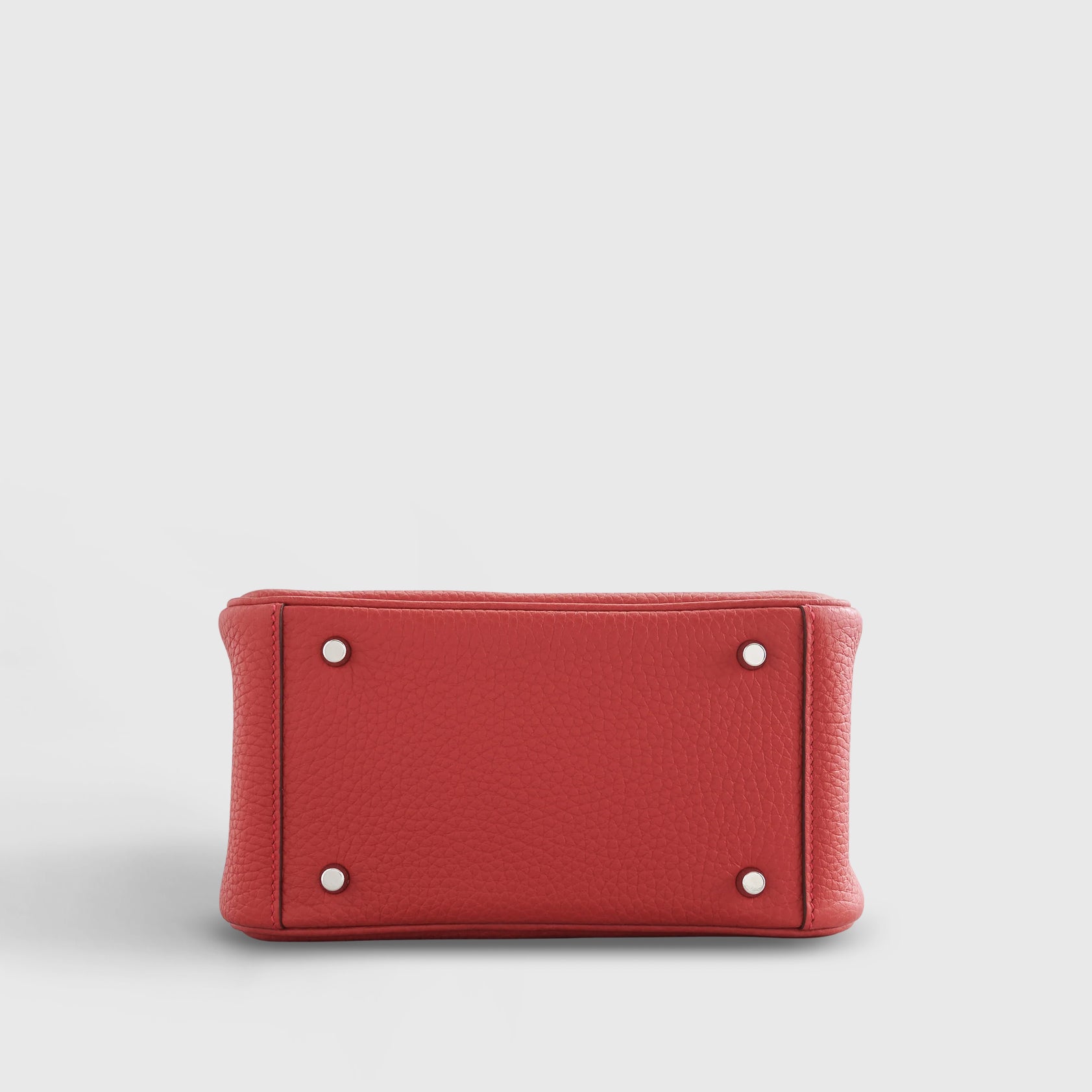 HERMES Lindy 20 Clemence Vermillon Palladium Hardware