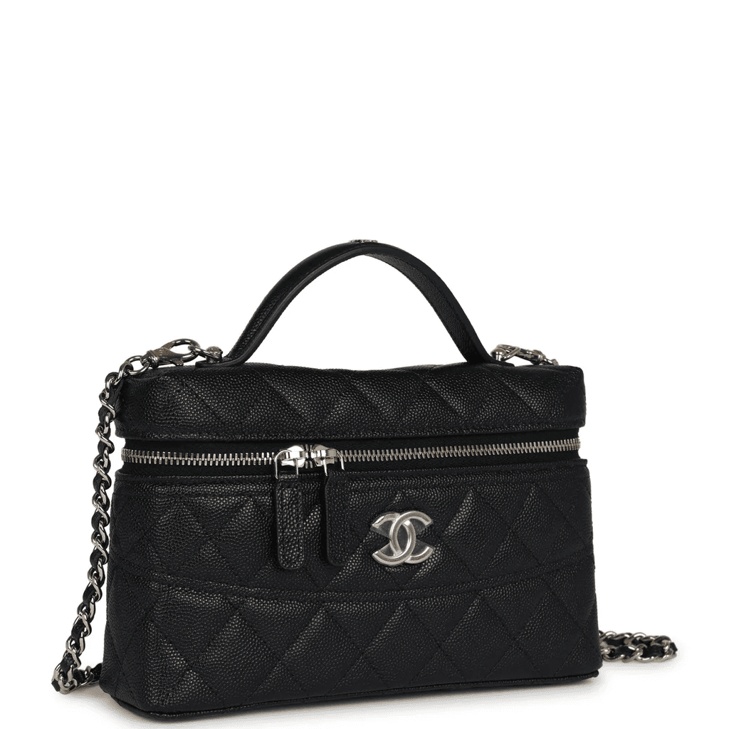 Chanel CC Top Handle Long Chain Cosmetic Bag