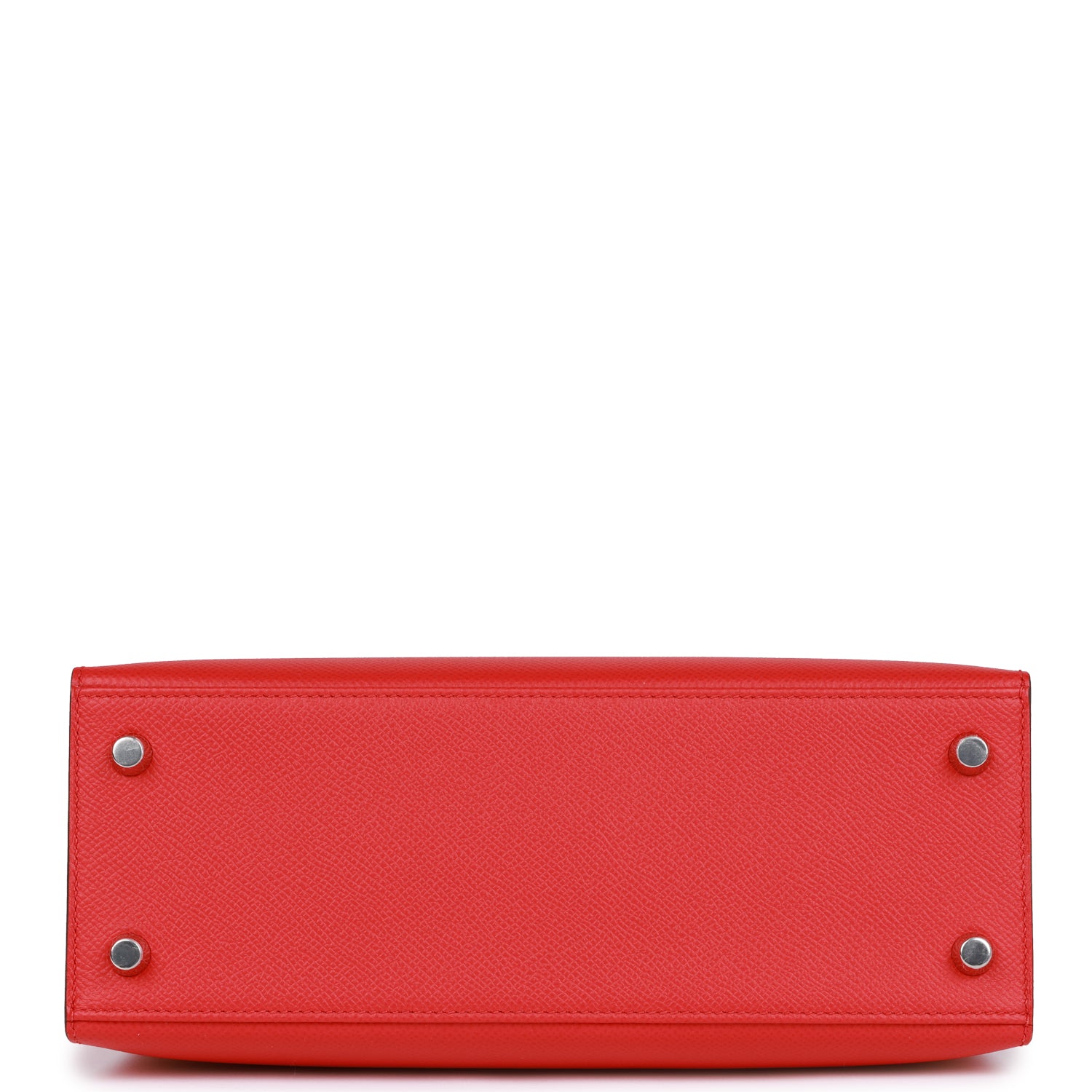 HERMES Kelly Sellier 25 Rouge de Coeur Verso Epsom Palladium Hardware